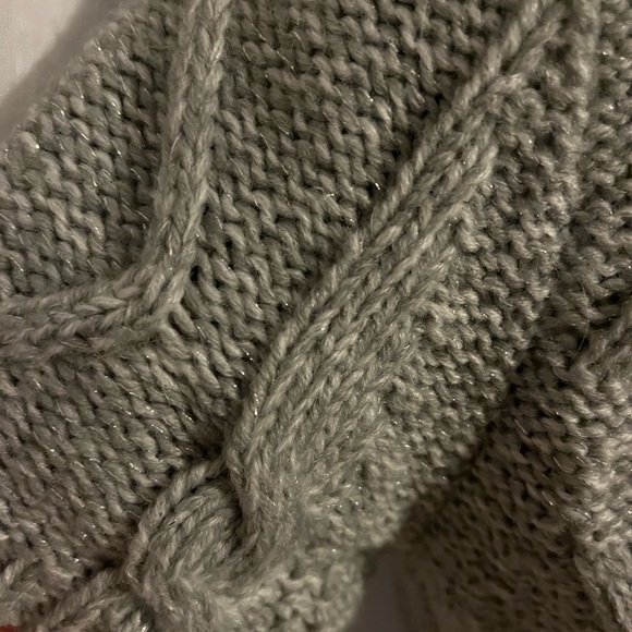 Gray small Aeropostale Y2K Preppy Knit Tie Front Sweater short sleeve - Picture 8 of 8